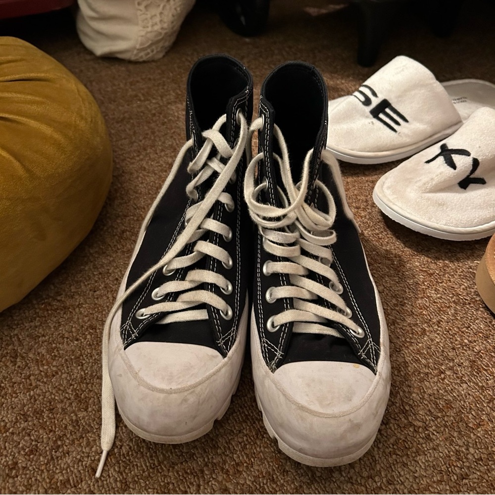 Black Platform Converse Hightops - image 2